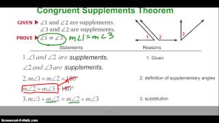 Congruent Supplements/Complements Theorems