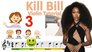 SZA - Kill Bill Sheet music and easy violin tutorial Resimi