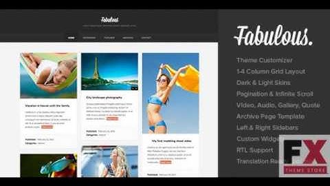 Preview Fabulous - Responsive Masonry Blog WordPress Theme T
