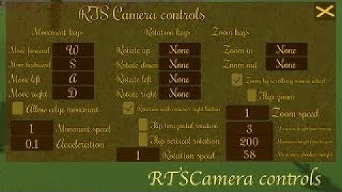 [Unity3d] uRTS: RTS Camera in game controls