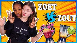 KYMORA SPUUGT ALLES UIT 🤢🤢met ZOET VS ZOUT CHALLENGE