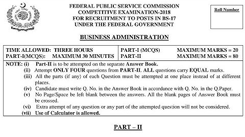 CSS PAST PAPERS - 2018 - BUSINESS ADMINISTRATION  (GROUP 3)