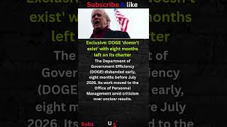 Why did DOGE disband early? #shorts #USA #NEWS