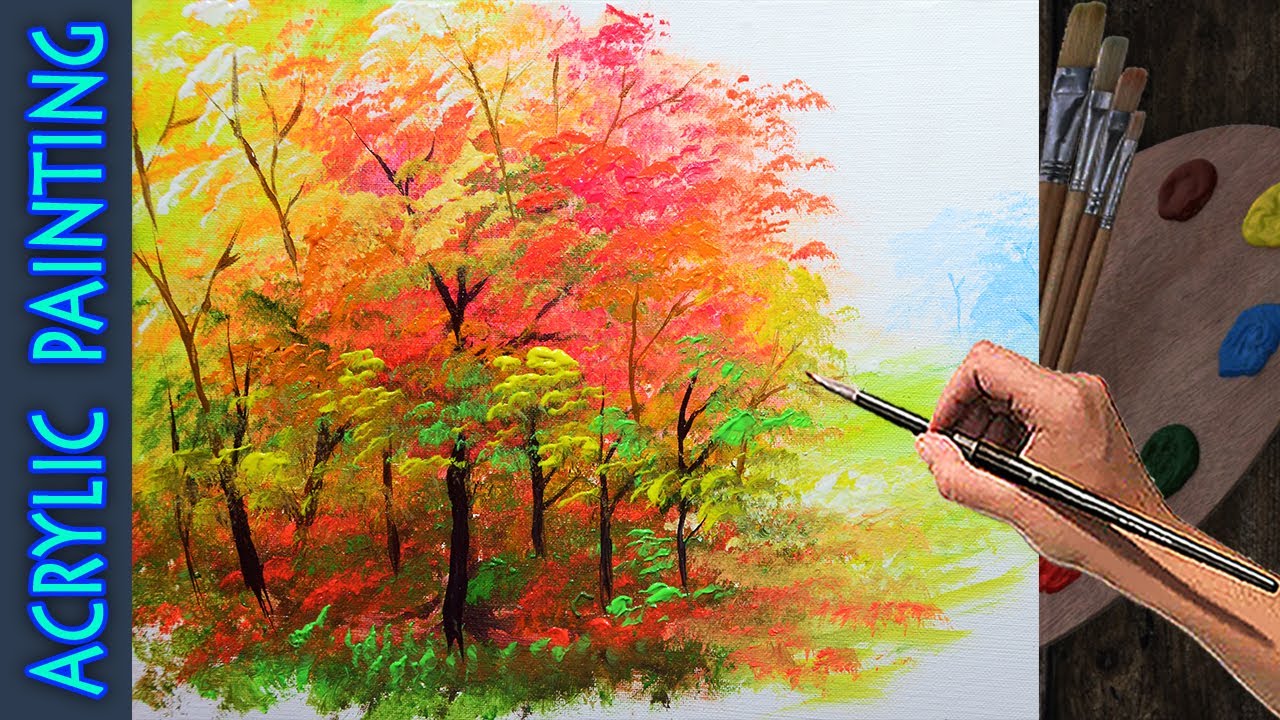 Youtube Acrylic Painting For Beginners Trees : In this step by step ...