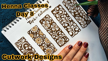 Henna Classes Day 8 | How to  Create Beautiful Cutwork /Negative filling | Henna Classes By Thouseen