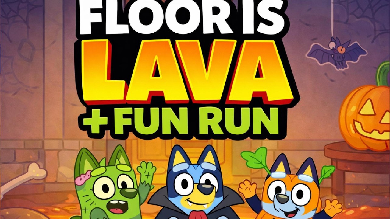 Bluey Halloween Brain Break — Floor is Lava Dance & Fun Run