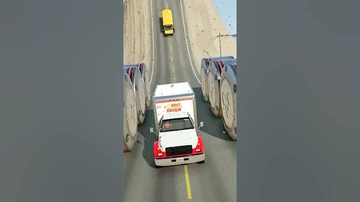 Hydraulic Crush vs School Bus in  BeamNG Drive