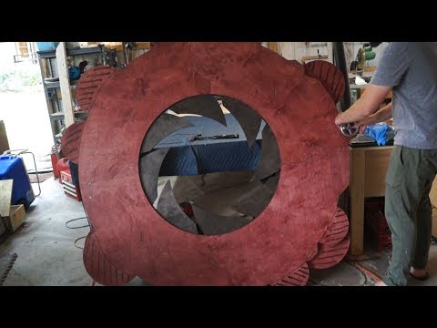 Large Wooden Mechanical Iris (aperture)