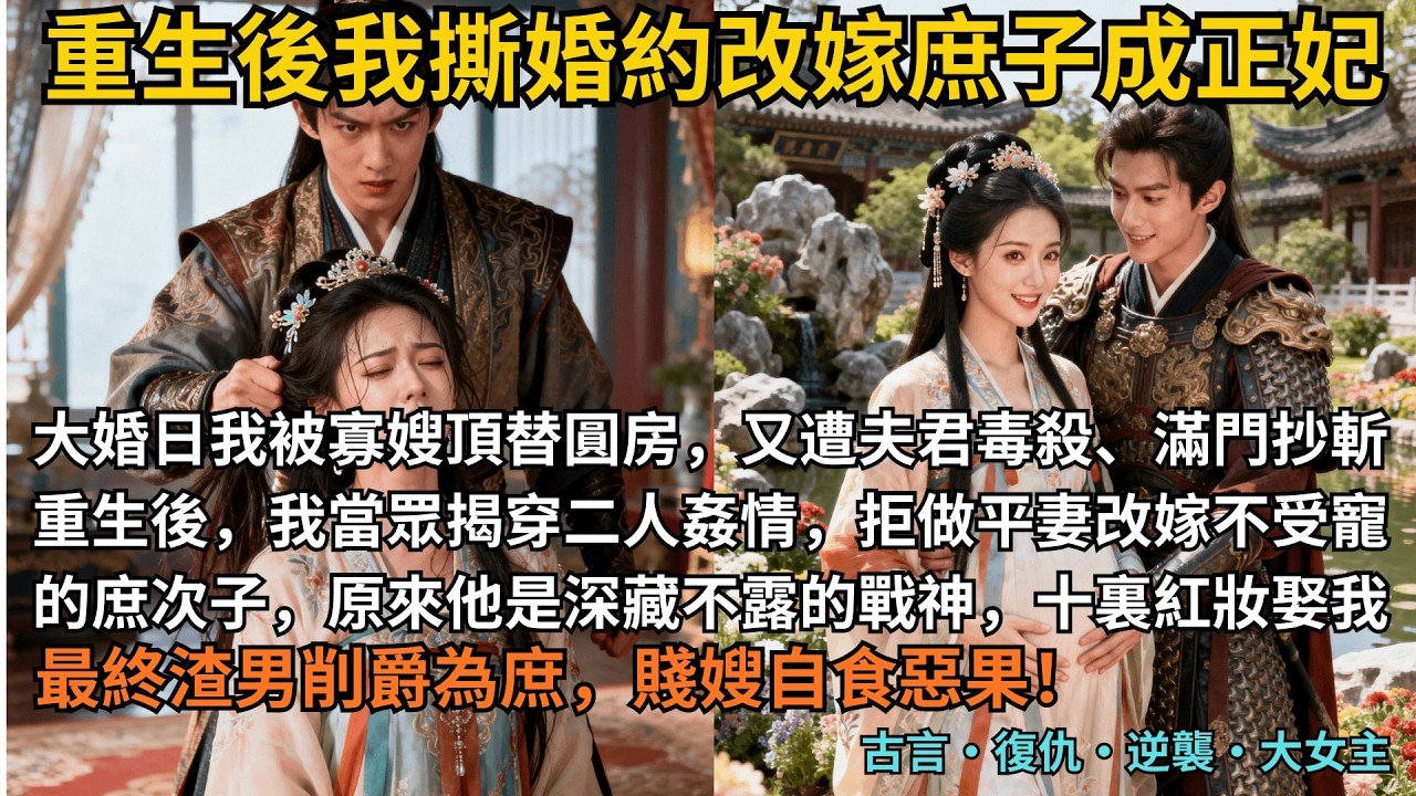 【古言逆襲】完結爽文，大婚日我被寡嫂頂替圓房，又遭夫君毒殺、滿門抄斬。重生後，我當眾揭穿二人姦情，拒做平妻改嫁不受寵的庶次子，原來他是深藏不露的戰神，十裏紅妝娶我！#完結 #小說 #爽文 #大女主