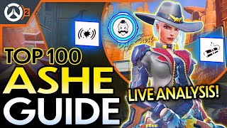 TOP 100 OVERWATCH 2 ASHE GUIDE - ASHE GAMEPLAY! - HOW TO PLAY + ABILITIES