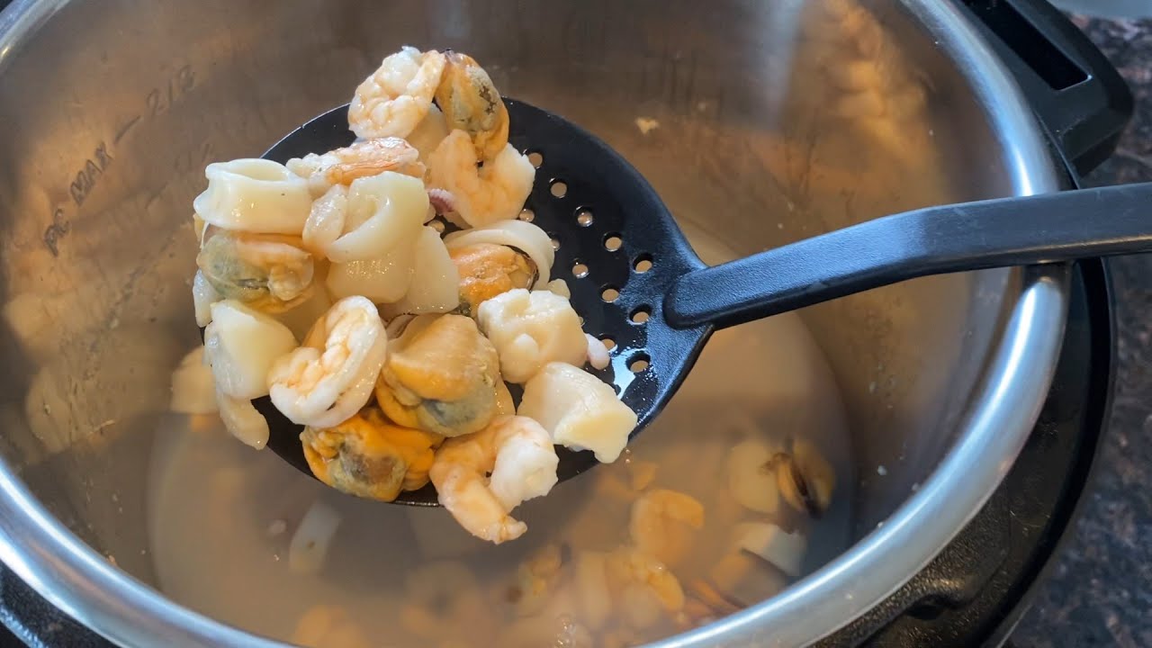 Instant Pot Frozen Seafood Medley Mix YouTube