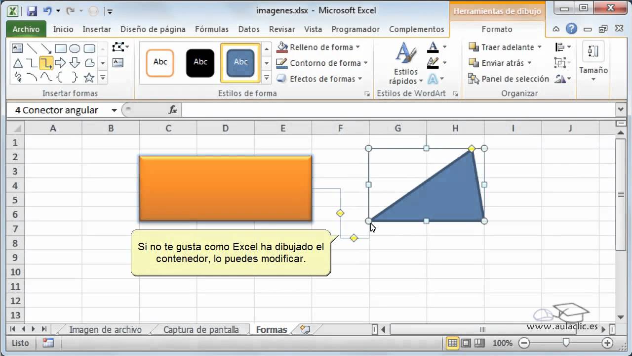 Curso De Excel 2010 133 Insertar Y Manipular Formas Youtube