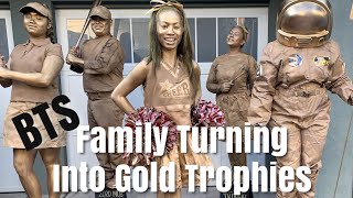 BEST Family Costume | Turning Into Gold Trophies