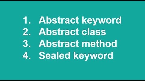 C# in Urdu/Hindi Abstraction classes methods sealed OOP Lecture13