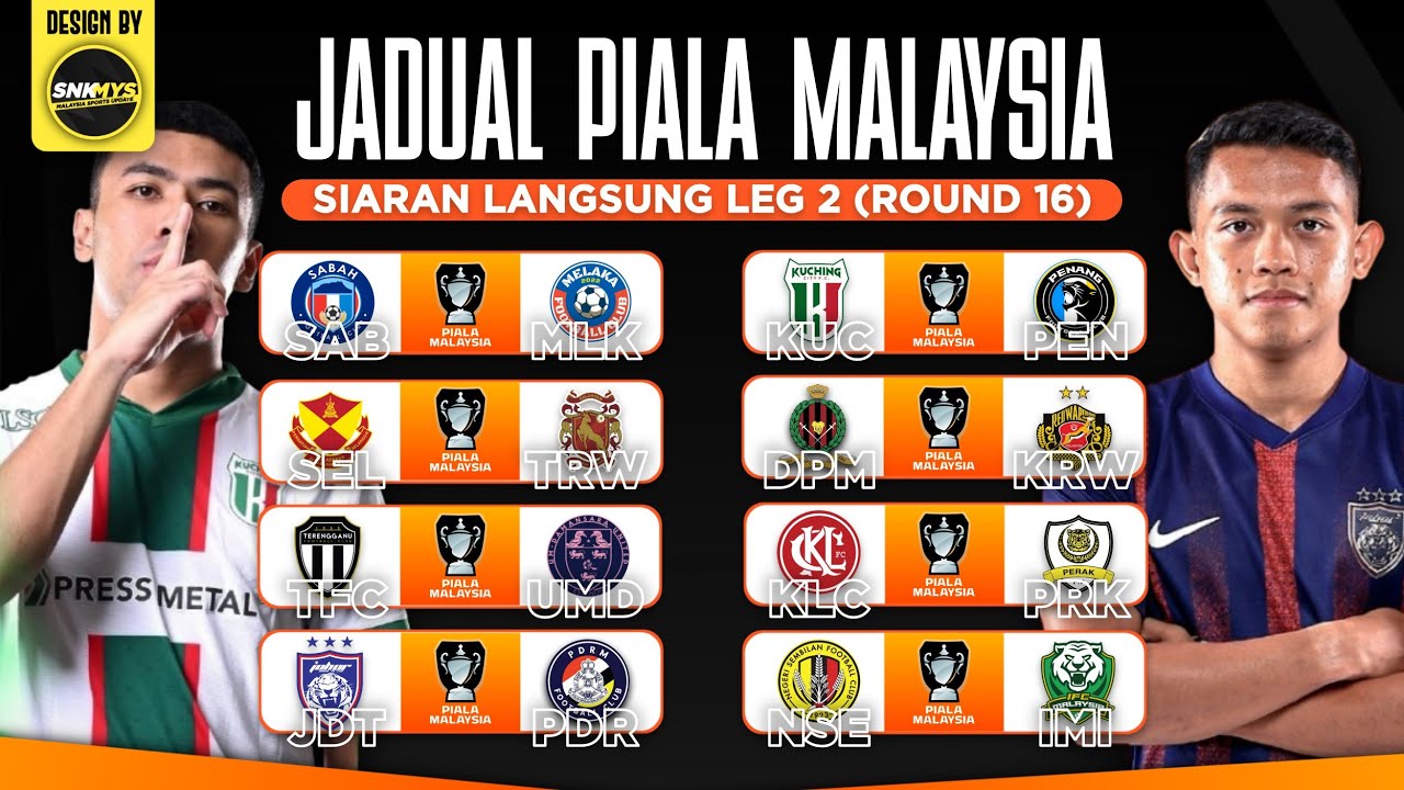 🏆 Jadual Siaran Langsung Paiala Malaysia LEG-2 | Pusingan 16 Piala Malaysia 2025/26