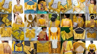 Yellow Blouse Designs 2022💛 | Yellow Latest Blouse Design😍 | Yellow saree blouse design #yellowsaree screenshot 1
