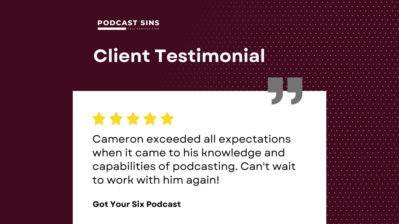 Podcast Sins Client Testimonials