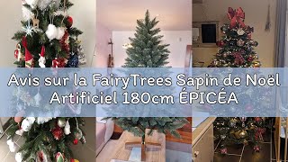 Avis sur la FairyTrees Sapin de Noël Artificiel 180cm ÉPICÉA Naturel | Arbre de Noël avec Support en