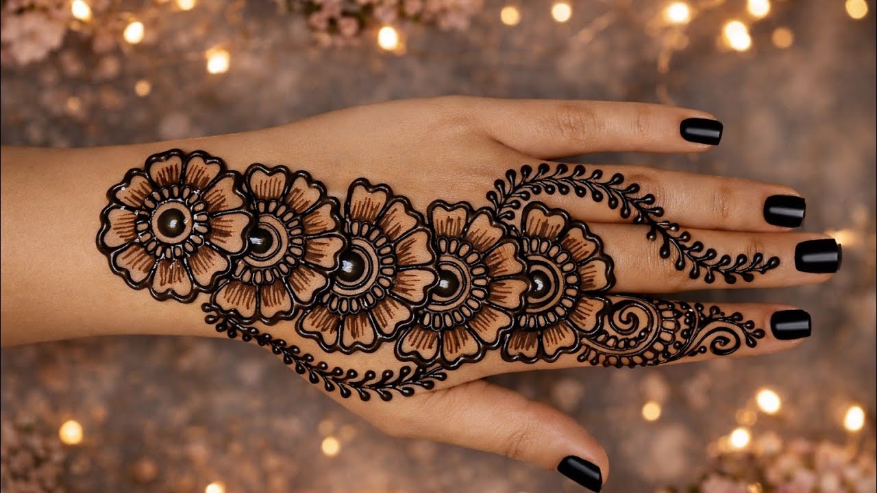 ✨ Elegant Right Hand Mehndi Design