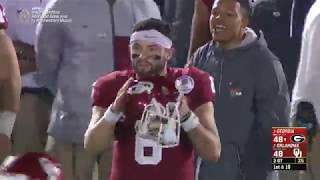 OKLAHOMA FIELD GOAL IS BLOCKED BY LORENZO CARTER #ROSEBOWL 2018