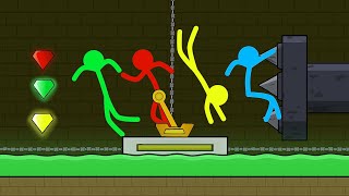 Red and Blue , Stickman Animation  (Escape Light Temple Part 54)