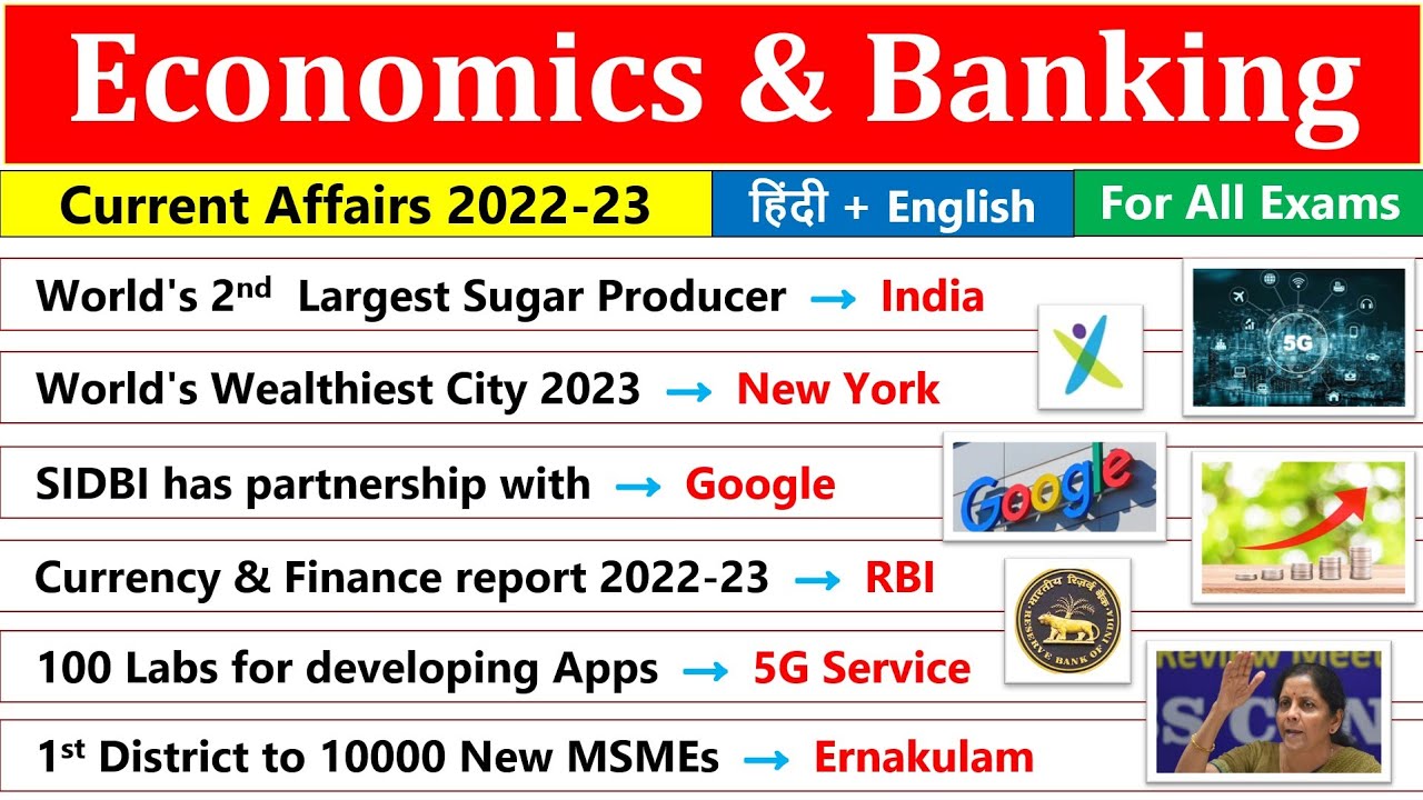 Economics Current Affairs 2023 | Top 100 MCQs | Last 6 Months Current ...
