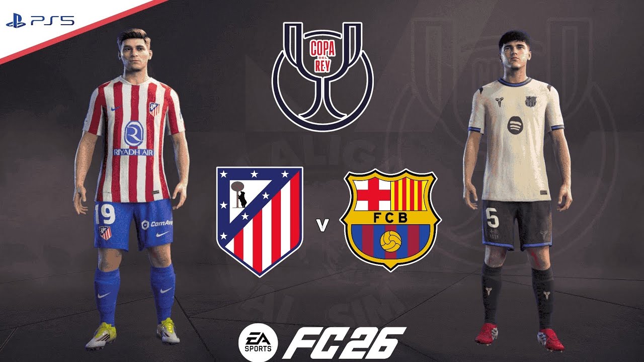 Atletico Madrid v Barcelona | Copa Del Rey - Semi Finals | Full Match Simulation | FC 26 PS5™[4K]