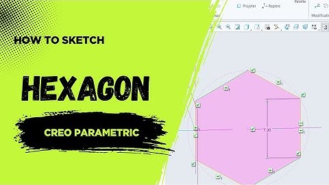 How to make a hexagon sketch in part modelling creo parametric 7.0 tutorial beginner guide