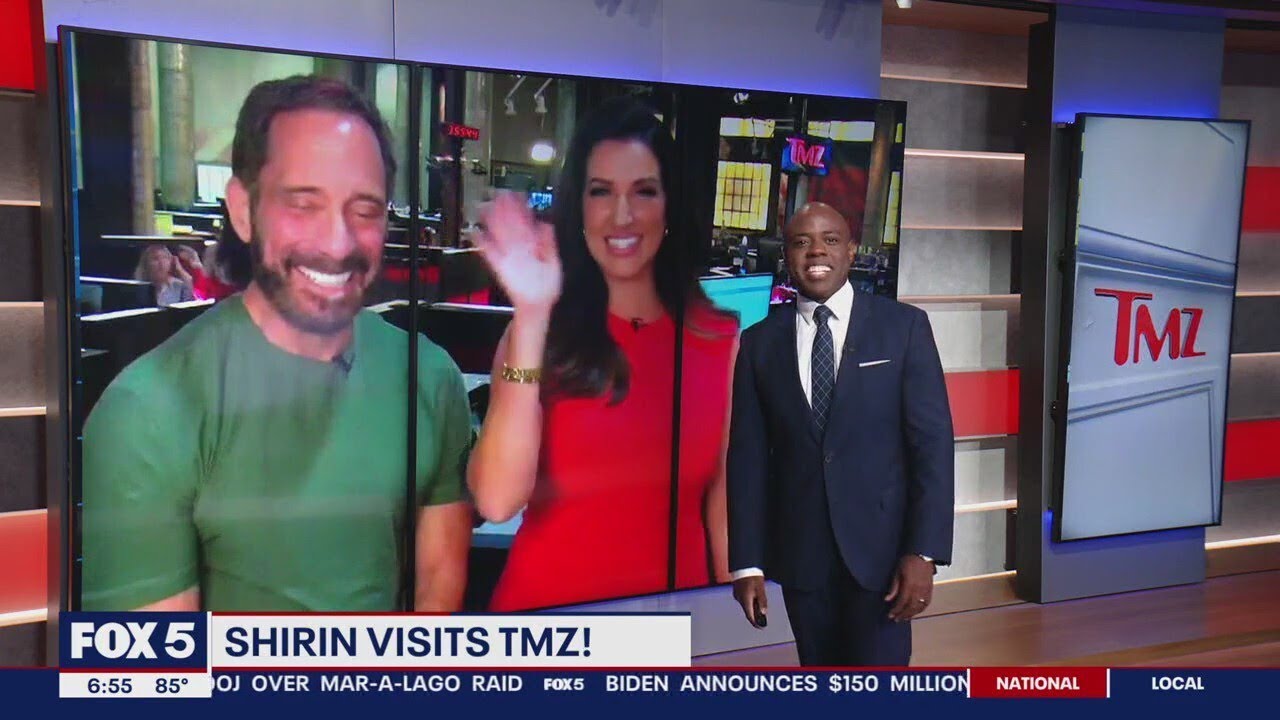 FOX 5's Shirin Rajaee makes surprise appearance from TMZ offices! - YouTube