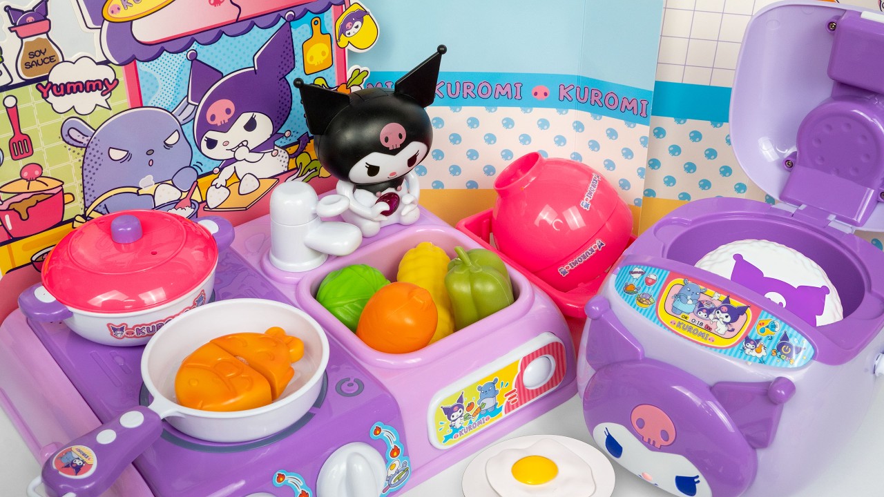 Sanrio Cooking Toy Kuromi Kitchen PlaySet ASMR | 쿠로미 요리놀이 Satisfying Unboxing