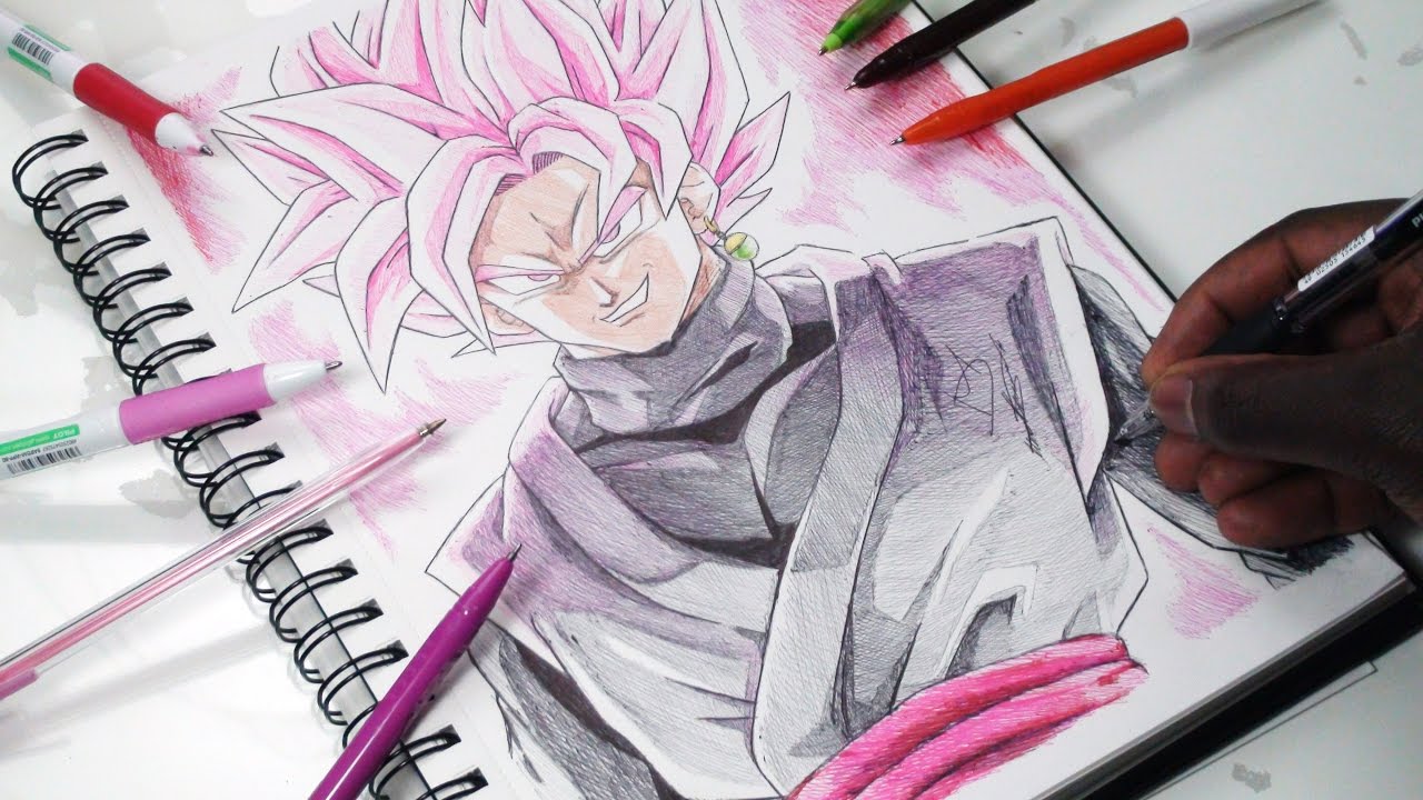 demooseart, goku black super saiyan rose, goku black drawing, goku blac...