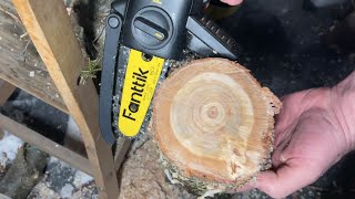 Fanttik - W10 APEX - TurboLite Mini Chainsaw - Thick Log TEST
