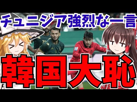 【韓国サッカー】チュニジアからも強烈な一言wwwさらにベトナムを散々見下したのに一瞬で強豪国扱いしてしまう…【ゆっくり解説】