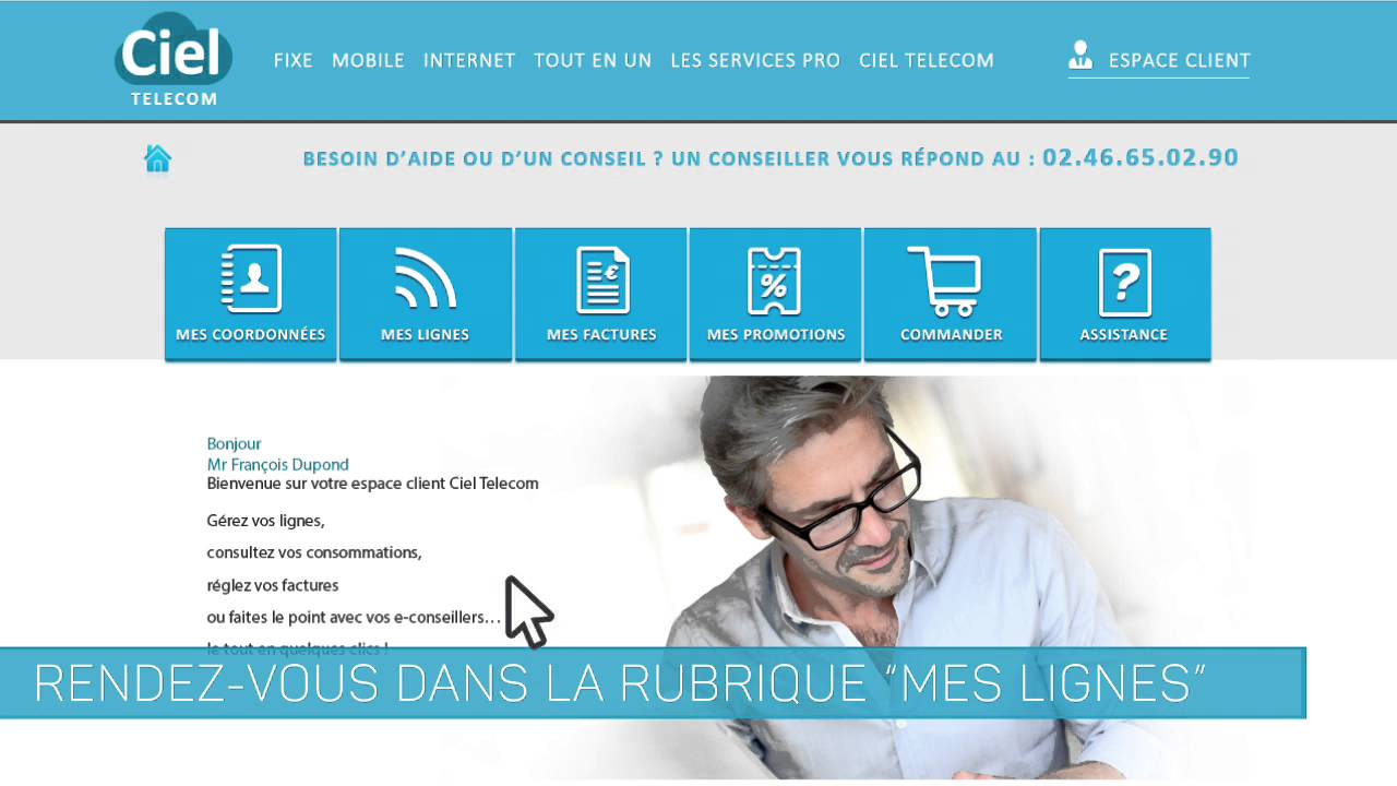 Tuto 1 - consulter ses consos-espace client Ciel Telecom