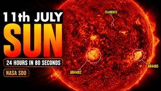 A Day In The Sun: 11th July 24 Hours of Solar Activity in 80 Seconds | NASA SDO