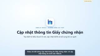 VBDLIS Tools: cập nhật số phát hành, số vào sổ, ngày cấp lên Giấy chứng nhận