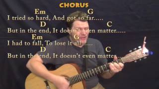 In The End (Linkin Park) Guitar Cover Lesson in Em with Chords/Lyrics