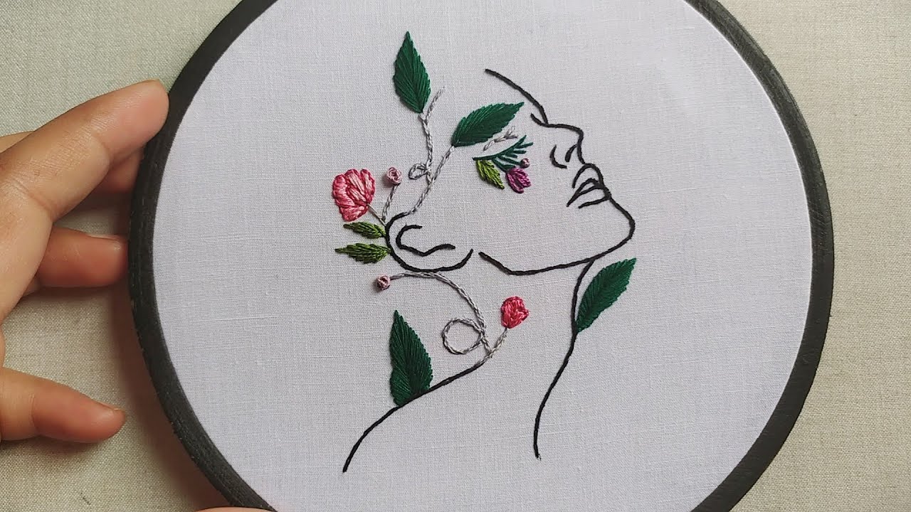 4 type of flowers embroidery