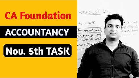 CA Foundation Accounts l Nov. 5th TASK l CTC Classes