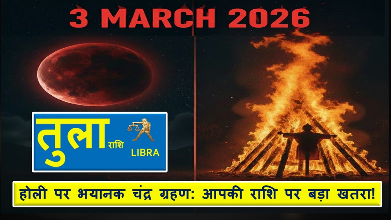 तुला राशि वाले सावधान! 140 साल बाद ऐसा संयोग! | 3 मार्च 2026 चंद्र ग्रहण राशिफल