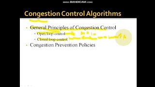 congestion control algorithms | Open loop control | Closed loop control