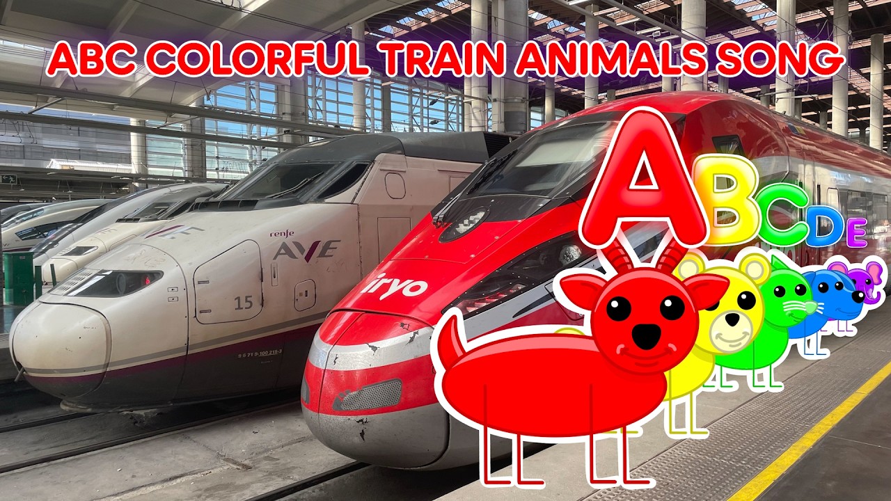 ABC Colorful Train Animals Song 1 🌈🚂🐻 | ABC, Colors, Animals & Train for Babies!