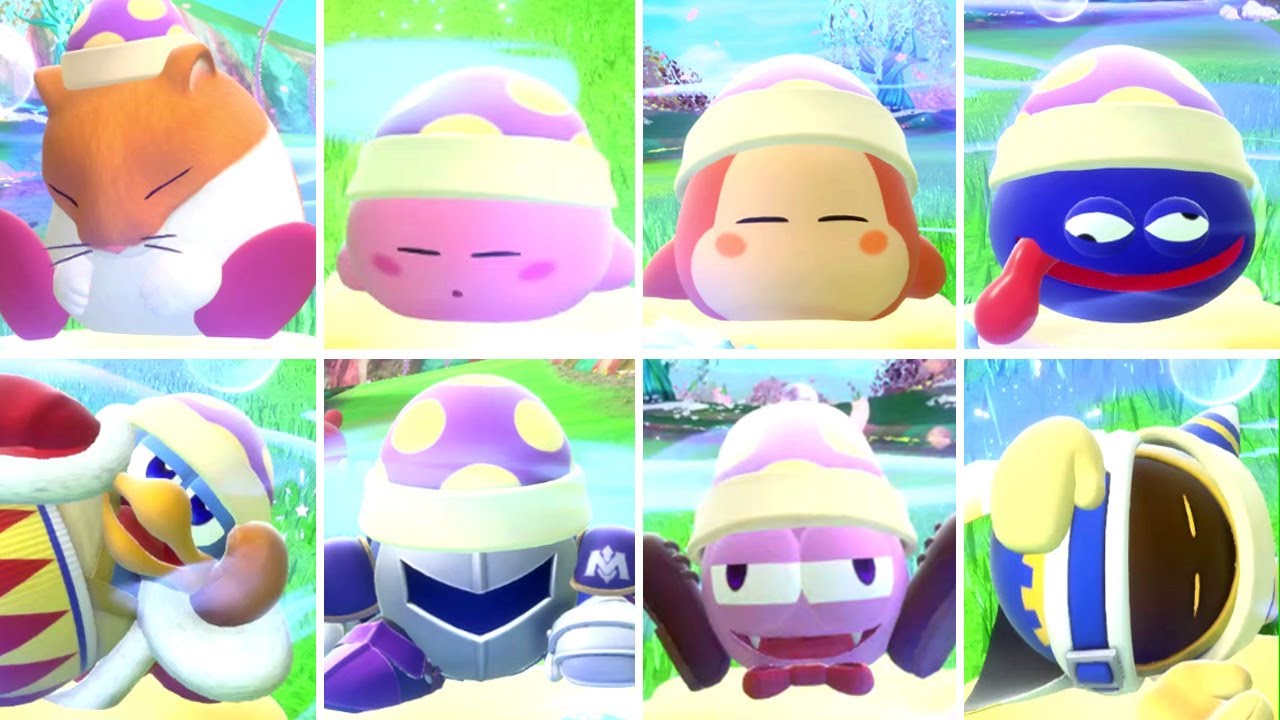 Kirby Air Riders - All Character Sleeping Animations