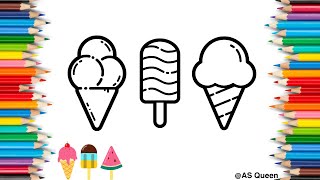 Set of Ice creams. How to Draw Ice-creams