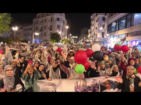 مظاهرات في مدن مغربية احتفاء بوقف الحرب على غزة