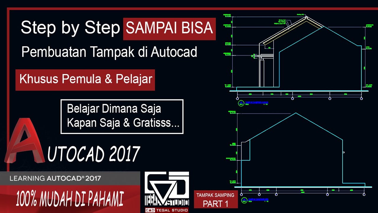 Cara Membuat Tampak Samping dengan Autocad ( Part 1)