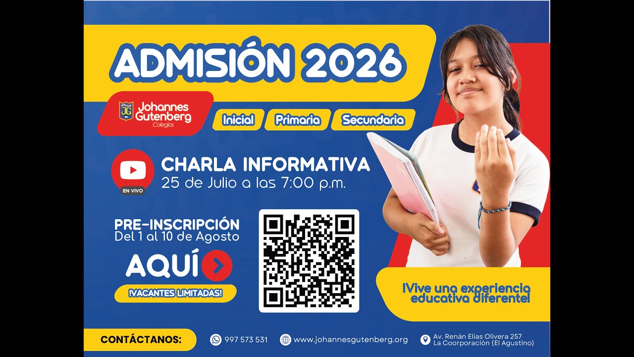Reunión Informativa Proceso Admisión 2026 - Colegios Johannes Gutenberg