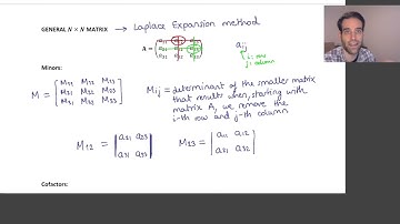 2.1 Matrices Intro - #19 Matrix Determinant: NxN Matrices - Laplace Expansion