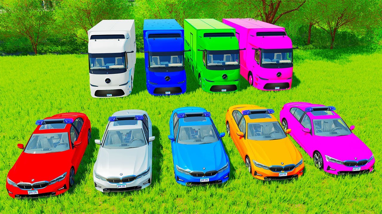 TRANSPORTING DACIA, VOLKSWAGEN, MERCEDES POLICE CARS, AMBULANCE VEHICLES and FIRE DEPARTMENT | FS22