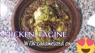 ll Chicken tagine with caramelized onions ll طاجين الدجاج بالبصل و الزبيب